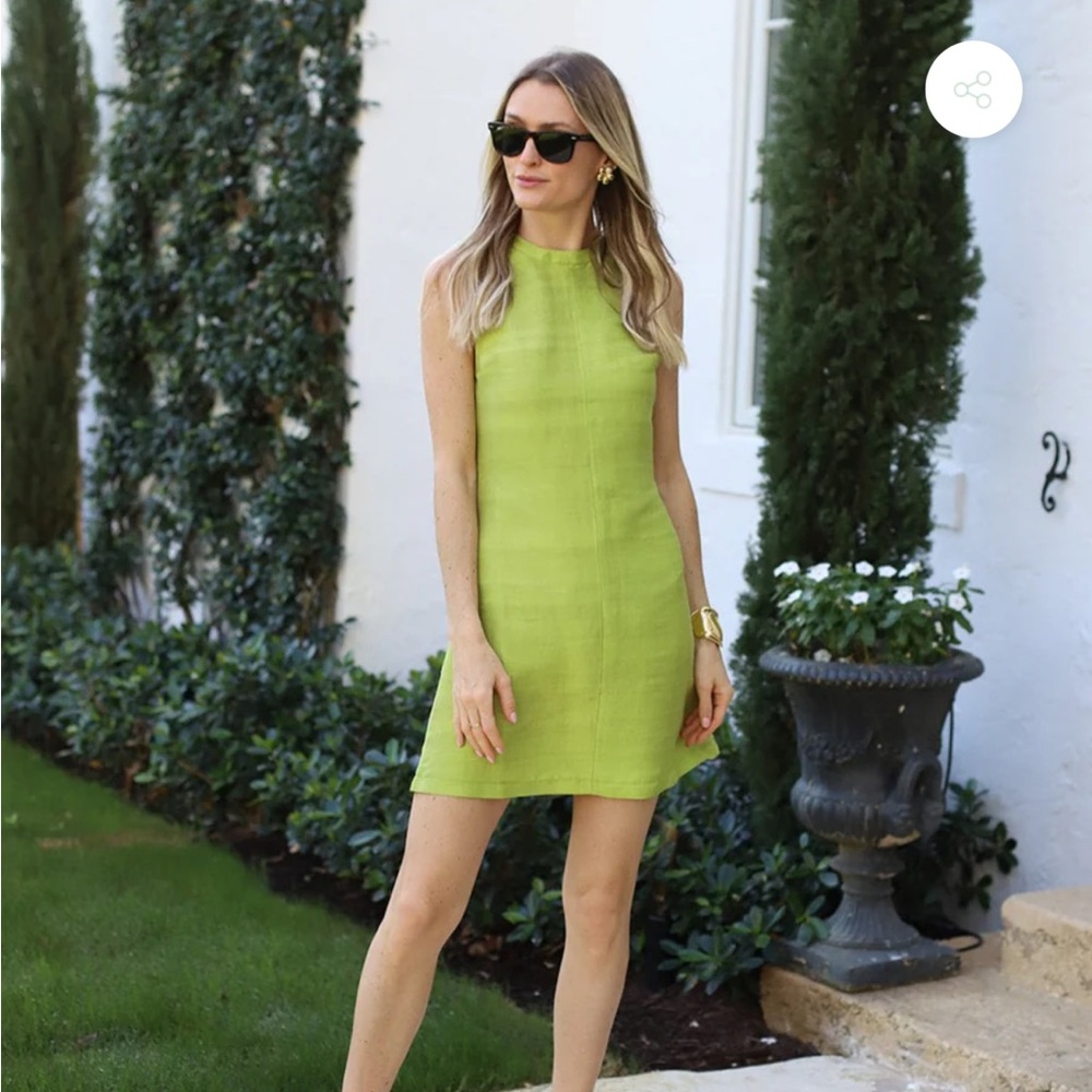 Julia Amory Baby Jane Dress in Chartreuse